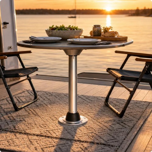 Pied table aluminium - de,