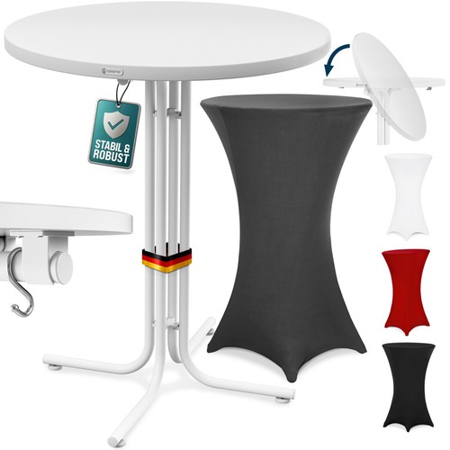 Table haute blanche - , pliable